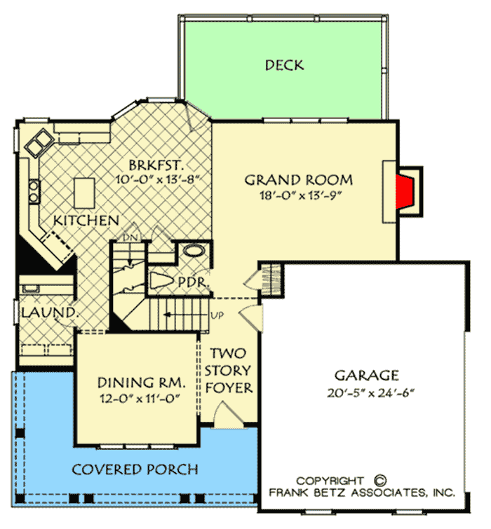 Plan 710301BTZ: 3 or 4 Bed Traditional Farmhouse with Great Room - Floor Plan - Main Level - Country, Farmhouse, Traditional