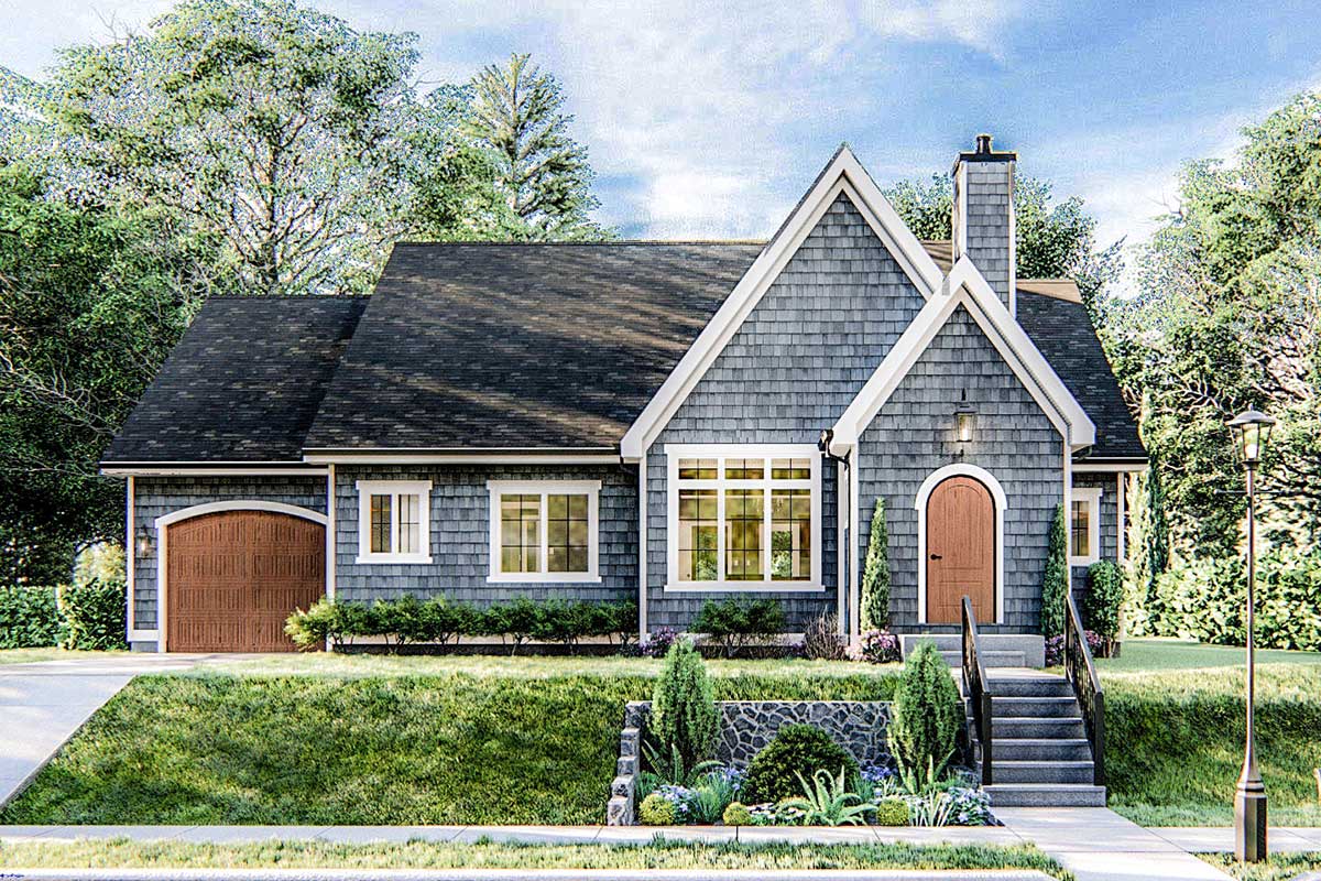 Plan 62806DJ: 3-Bed Modern Cottage-style House Plan with Split Bedroom ...