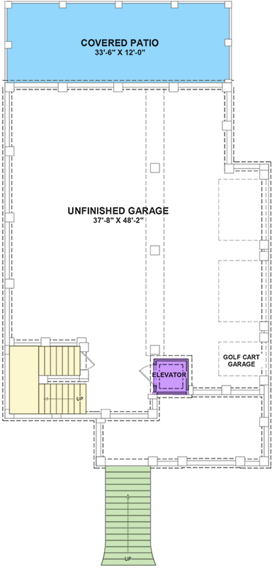Plan 765019TWN: 4-Bed Low Country House Plan with Front and Back Double-Decker Porches - Floor Plan - Ground Level - Beach, Coastal, Low Country, Southern