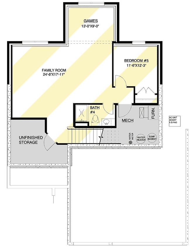 Plan 73479MRK: Exclusive Two-Story Home Plan with Optional Lower Level - Floor Plan - Optional Lower Level - New American, Traditional