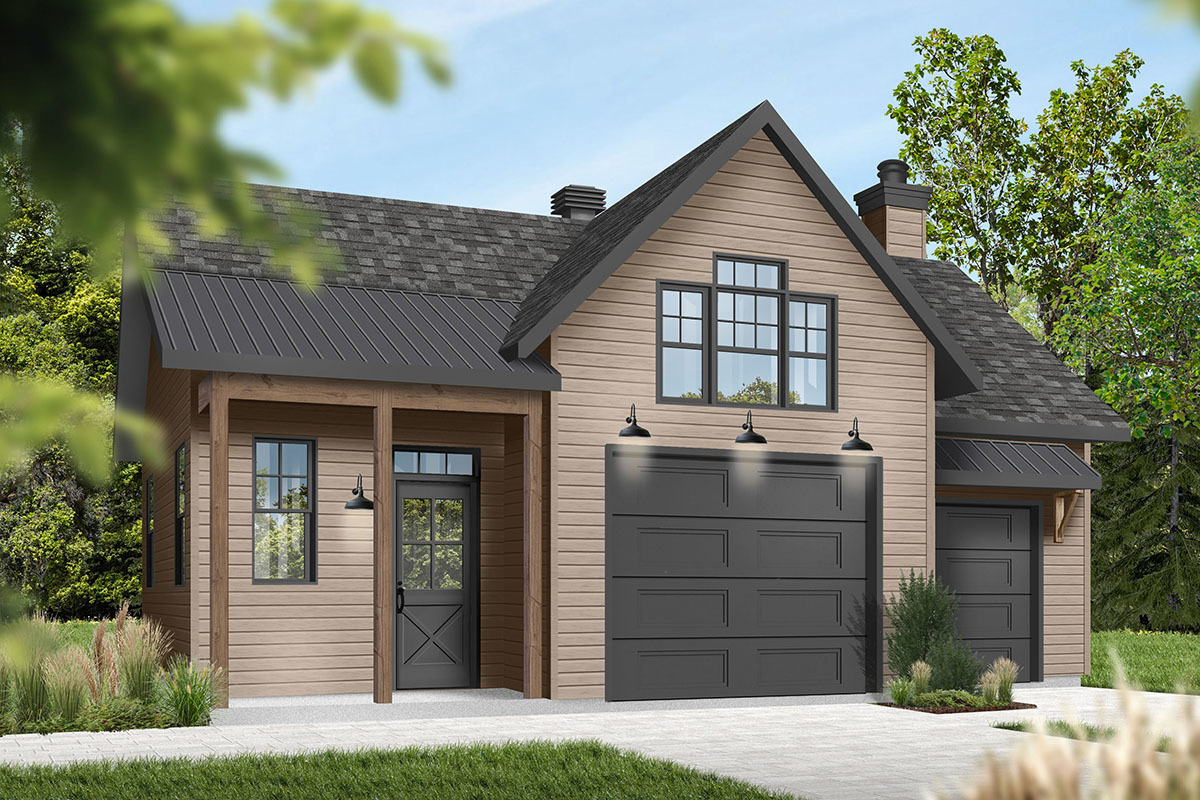 Detached 1-Car Garage with Bonus Room - 22568DR | Architectural Designs ...