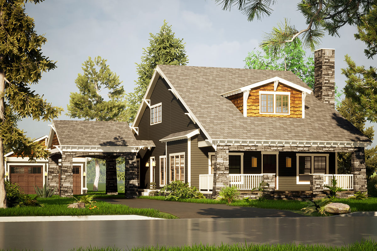 3-Bed Bungalow Plan with Optional Detached Garage ...