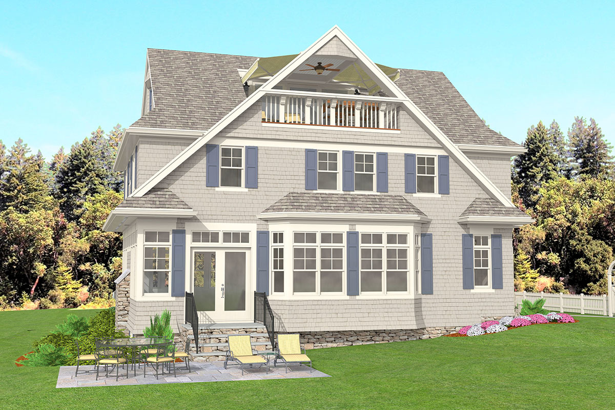 Exclusive Shingle House Plan with Rooftop Deck - 654006KNA ...