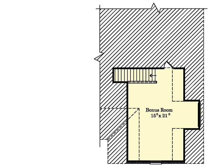Plan 11927LW: 3-Bed Traditional Home Plan with Bonus Room above Garage - Floor Plan - 2nd Floor - Traditional