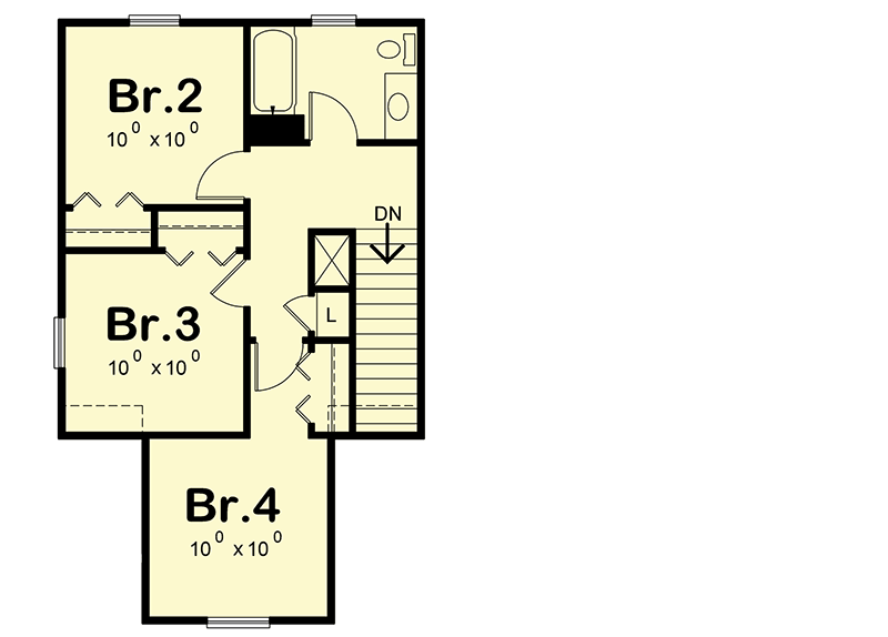 Plan 42634DB: 4-Bed Traditional Home Plan with Main-Level Owner's Suite - Floor Plan - 2nd Floor - Traditional