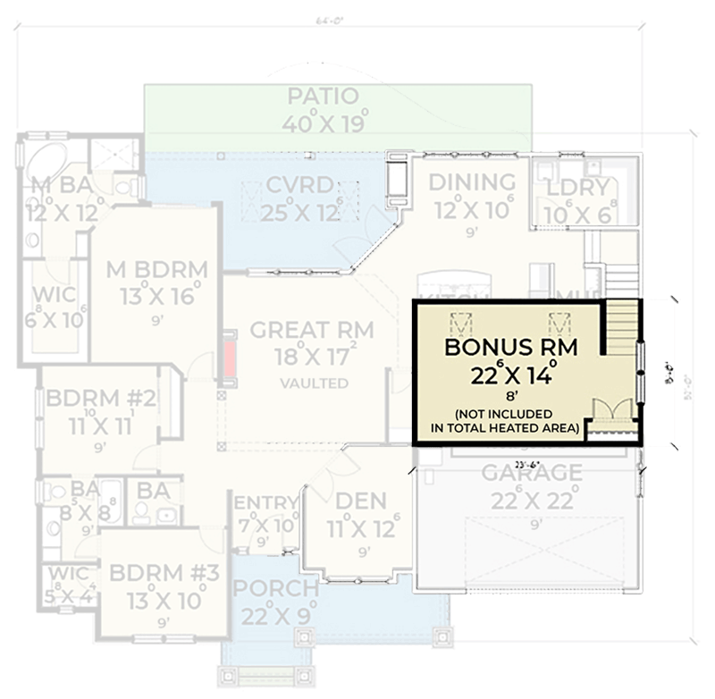 Plan 280090JWD: Mountain Craftsman House Plan with Bonus Room above Garage - 2124 Sq Ft - Floor Plan - 2nd Floor - Craftsman, Mountain, Northwest