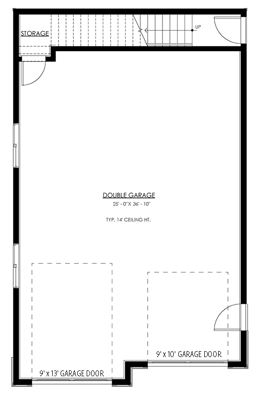 Plan 270022AF: 2-Bed Garage Apartment with RV Garage - 909 Sq Ft - Floor Plan - Main Level - Carriage