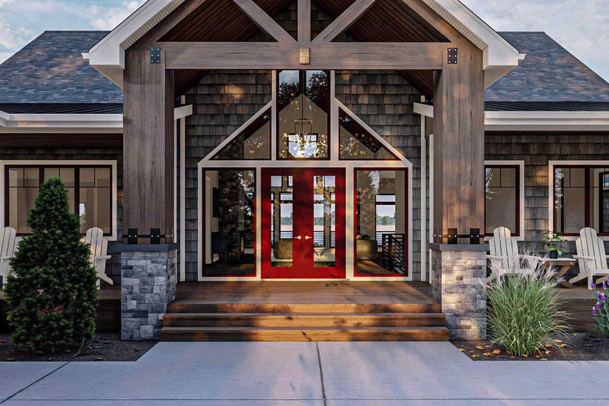Lake House with Massive Wraparound Covered Deck - 62910DJ ...