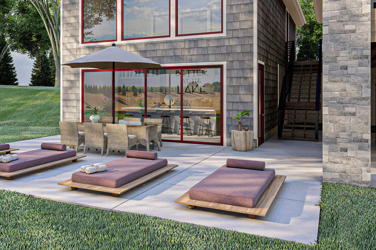 Lake House with Massive Wraparound Covered Deck - 62910DJ ...