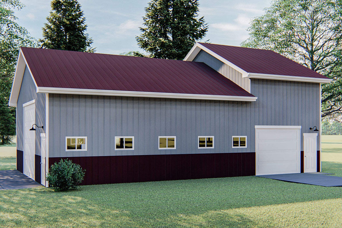 RV friendly Pole Barn Garage 62942DJ Architectural Designs House Plans