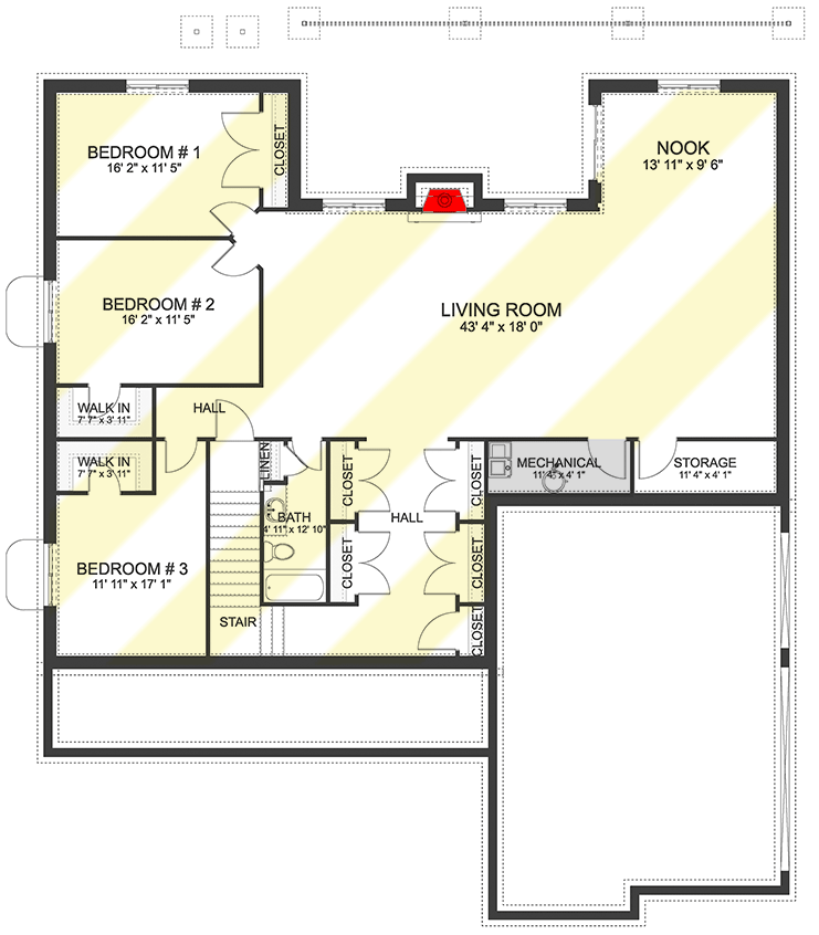 Exclusive New American House Plan with Optional 3-Bed Walkout Basement - 61367UT floor plan - Optional Lower Level