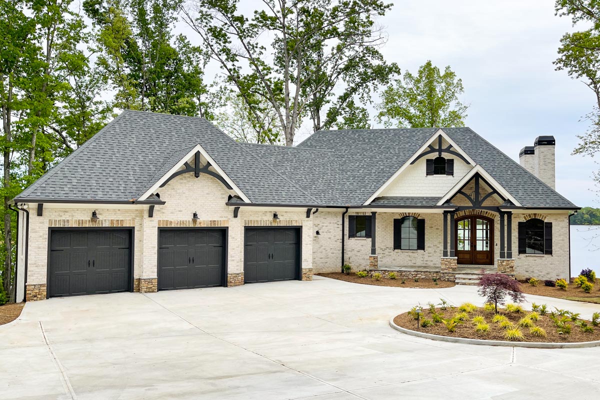 Sloping Rear Car Design Plan 24413TW: New American House Plan for a Rear Sloping Lot with ...