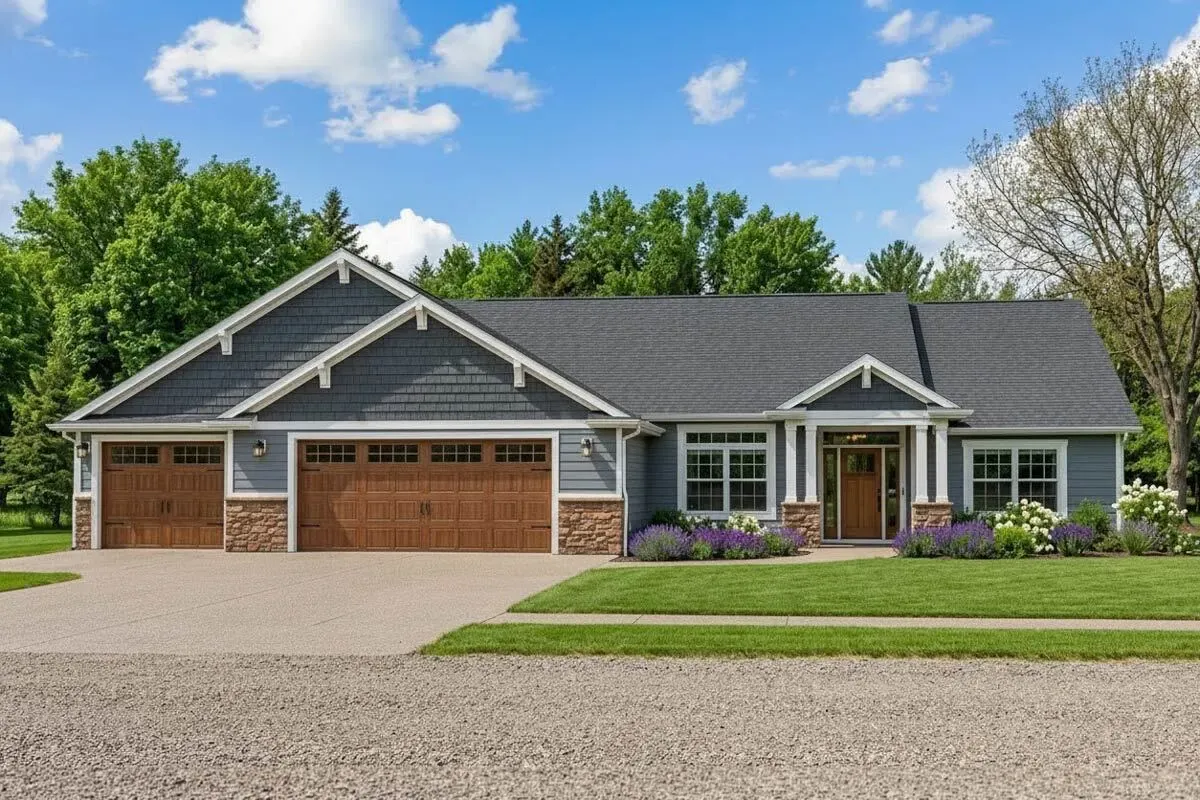 3-Bed Northwest Ranch Home Plan with Split Bedrooms