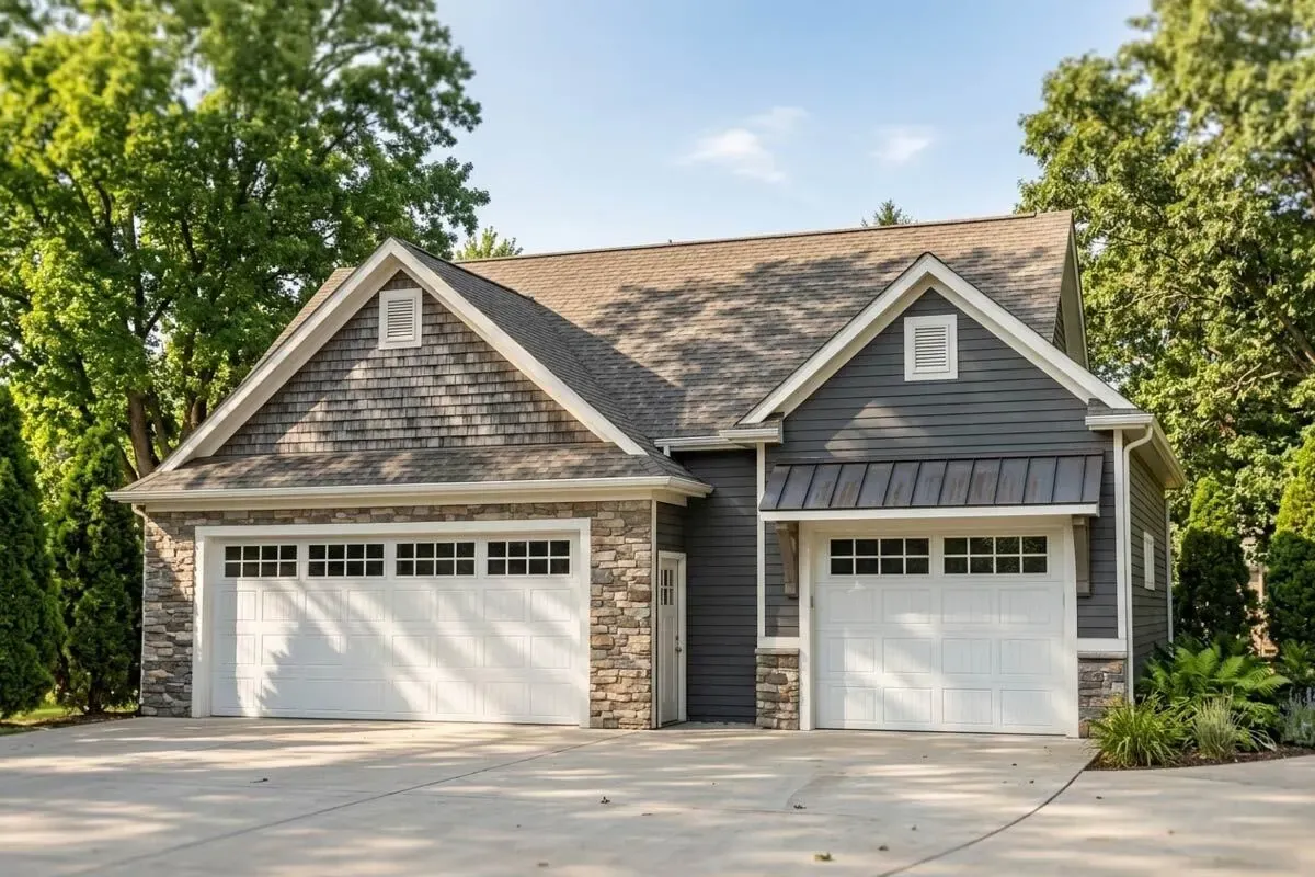 Detached 3-Car Craftsman Garage with Bonus Room Above