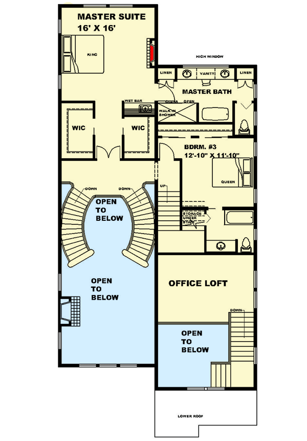 Plan 35594GH: 3-Story House Plan with Lower-level Garage - Floor Plan - 2nd Floor - Craftsman, Mountain, Northwest, Vacation