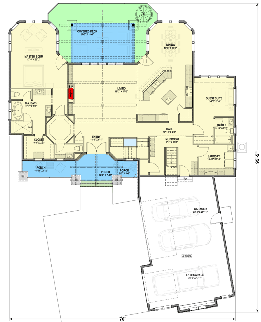 Exclusive Mountain Craftsman Home Plan with Walk-out Lower Level - 64512SC floor plan - Main Level