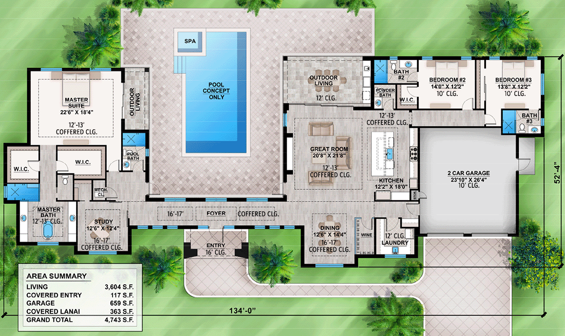 U Shaped House Plans