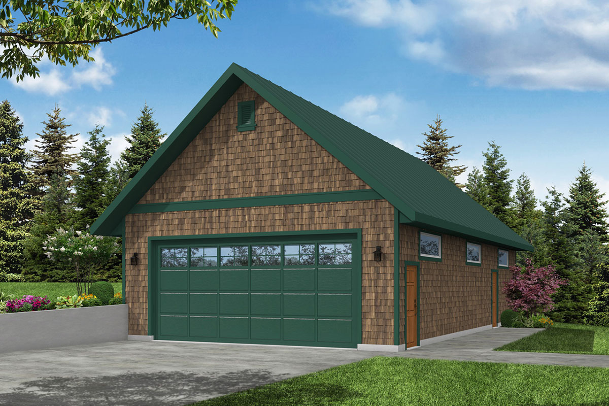 Craftsman-style Detached Garage with Space for up to 4 Cars - 720018DA ...