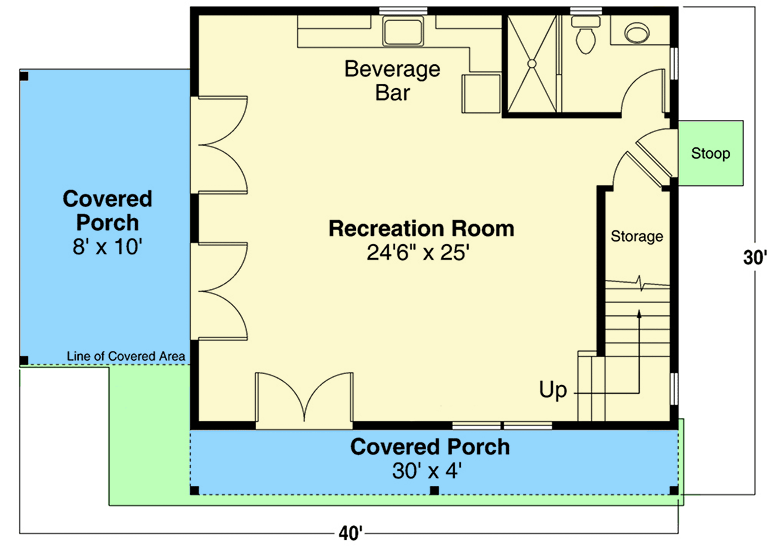 Plan 720031DA: Cottage Escape with Covered Porches On Two Sides - Floor Plan - Main Level - Cottage, Country, Vacation