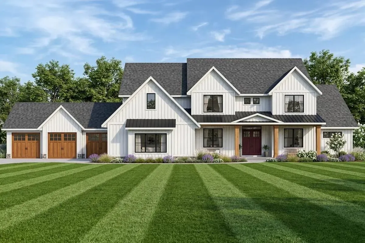 Two-story Modern Farmhouse Plan with Optional Lower-level Guest Suite