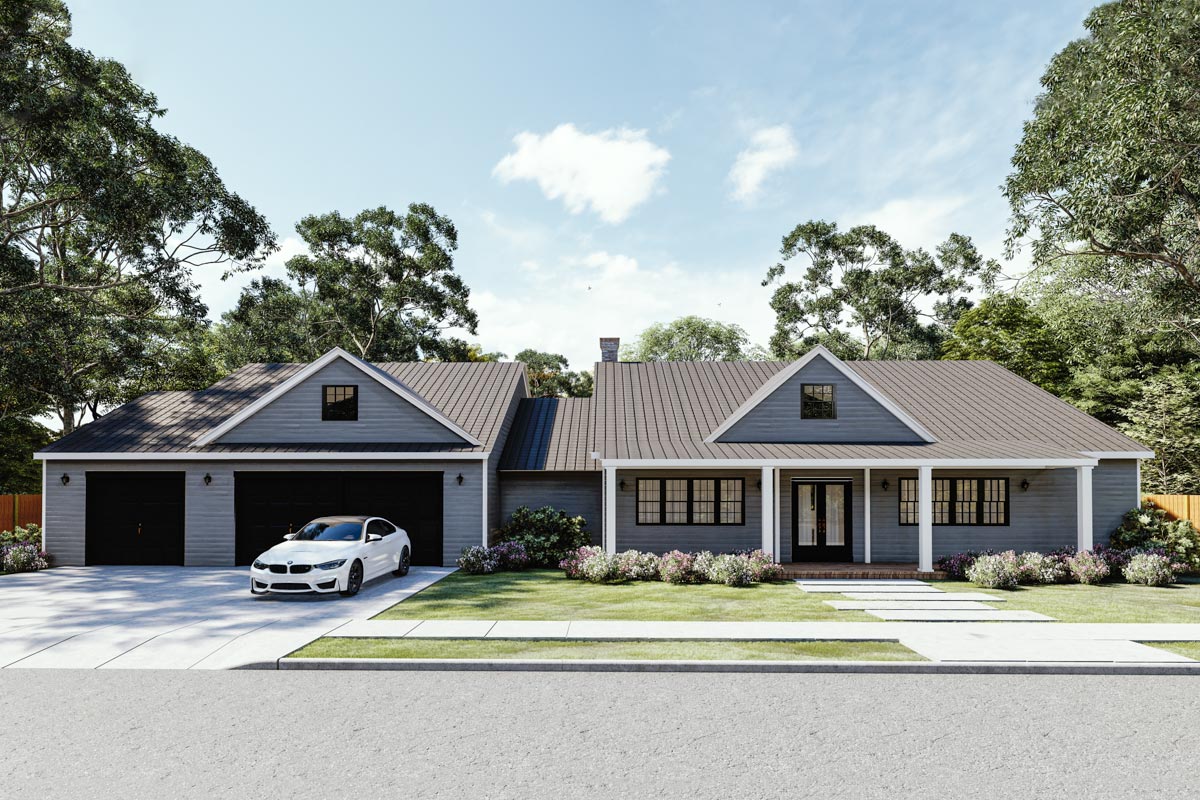 Plan 311015RMZ: 4-Bed Exclusive Home Plan with Open Concept Plan and ...