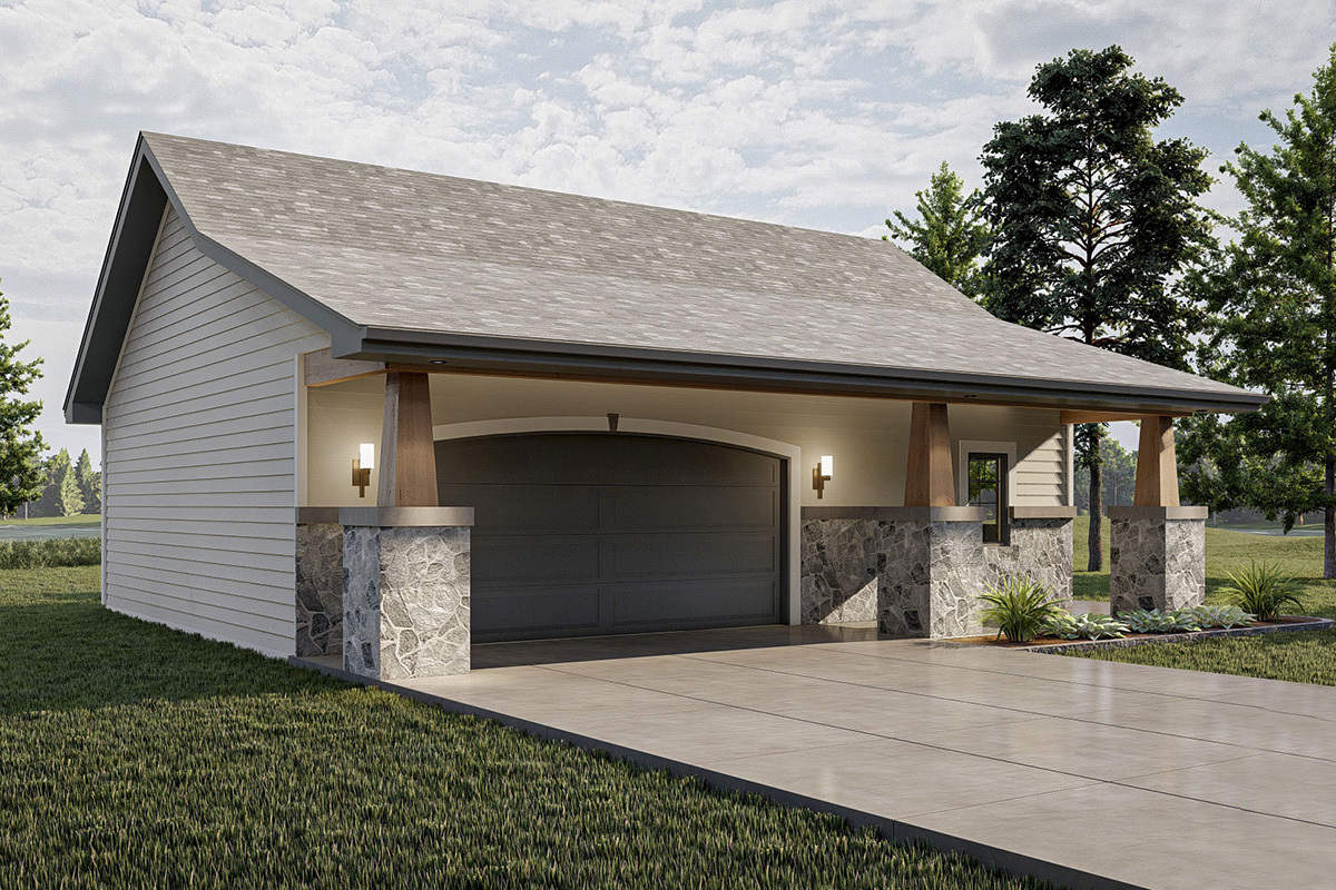 2-Car Detached Garage Plan with Shop Inside - 62337DJ | Architectural ...