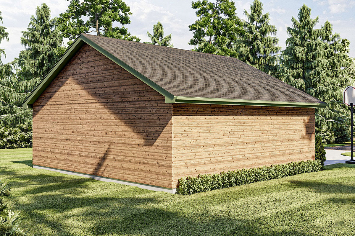 Plan 62351DJ: 2-Car Detached Garage Plan with Wood Log Siding