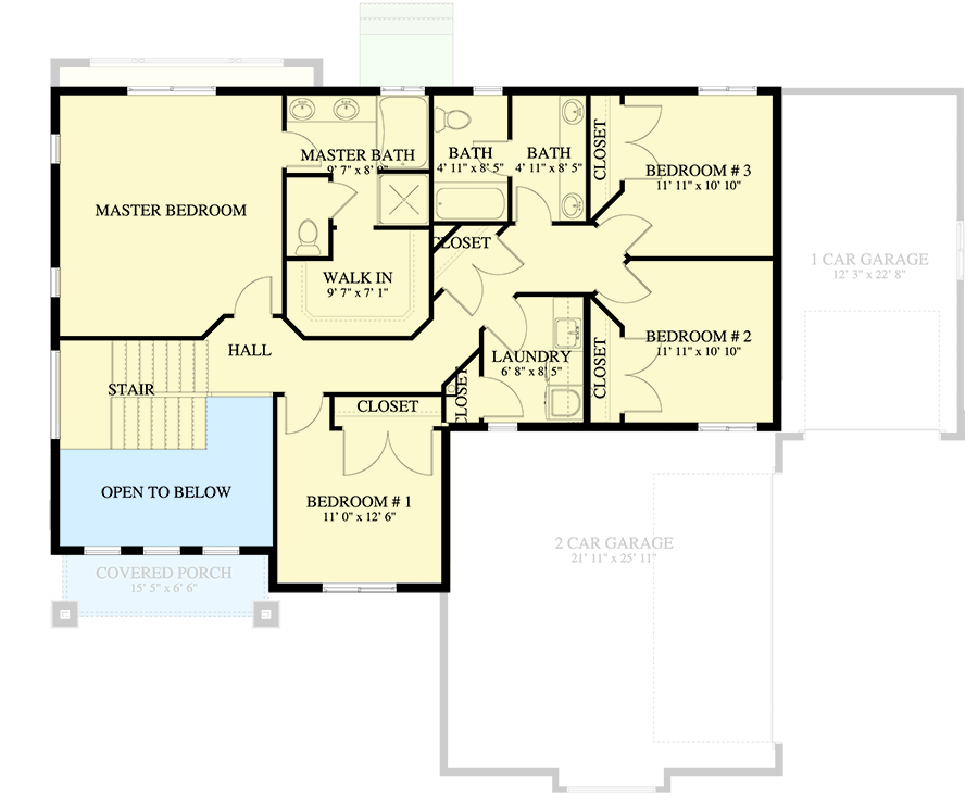 Plan 61384UT: Exclusive Northwest Home Plan with Home Office and Optional Lower Level - Floor Plan - 2nd Floor - Country, Craftsman, Northwest, Traditional