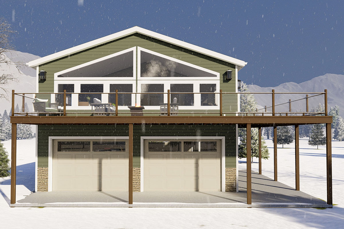 Plan 61227UT — Traditional Carriage (oversized), 1,096 sq ft (Architectural Designs)