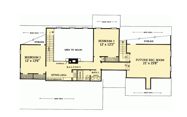 Plan 32579WP: Second Floor Sitting Area - Floor Plan - 2nd Floor - Country, Southern, Traditional