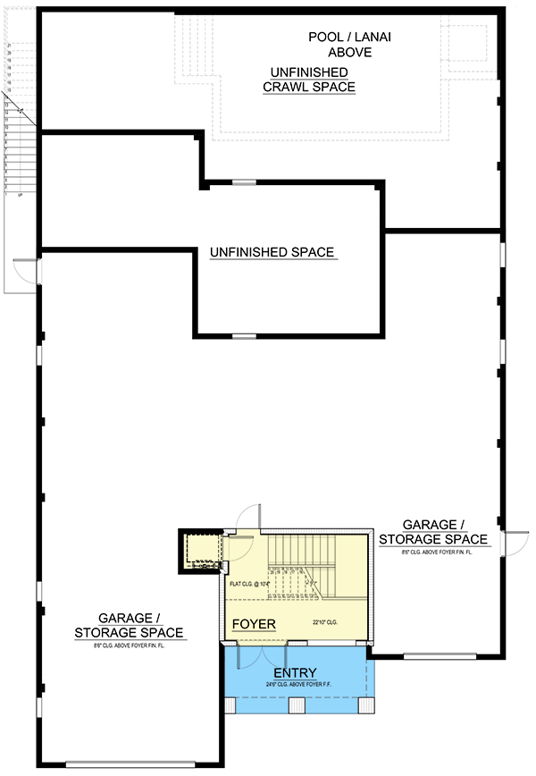 Plan 65686BS: Southern Coastal Home Plan with Pool Concept and Elevator - Floor Plan - Lower Level - European, Florida-Style, Mediterranean, Southern