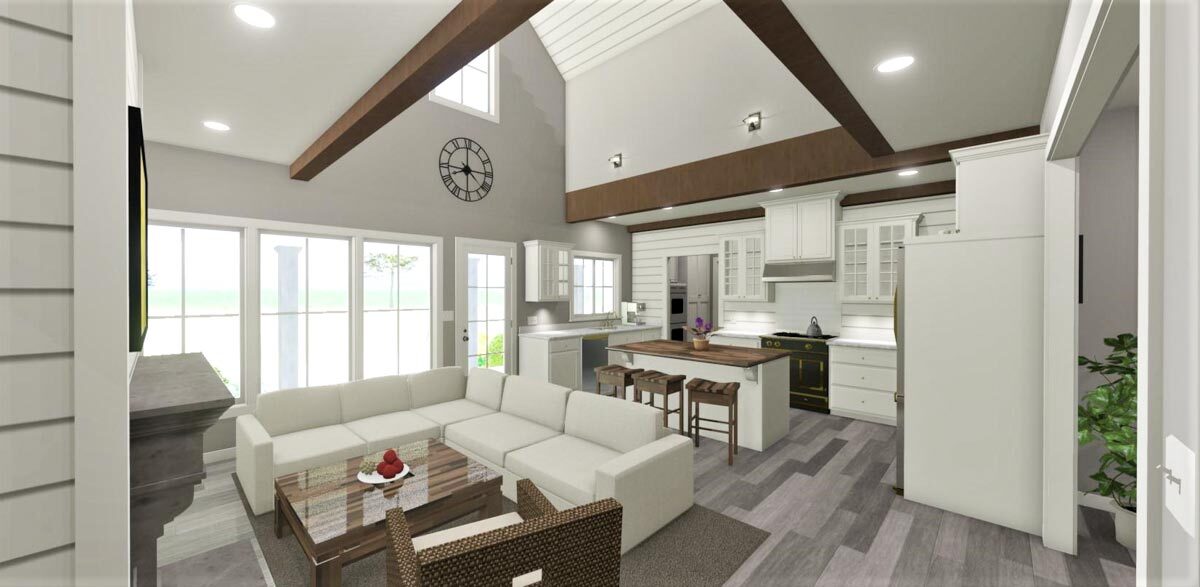 Modern Farmhouse Plan with Home Office and Optional Bonus Rooms ...