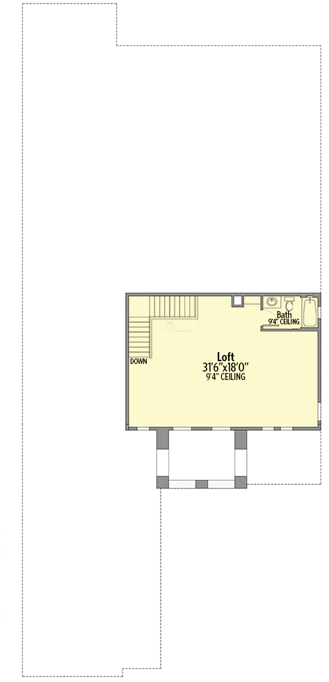 Plan 65688BS: Coastal Transitional Home Plan with Second-level Loft - Floor Plan - 2nd Floor - Coastal, European, Florida-Style, Mediterranean, Southern, Transitional