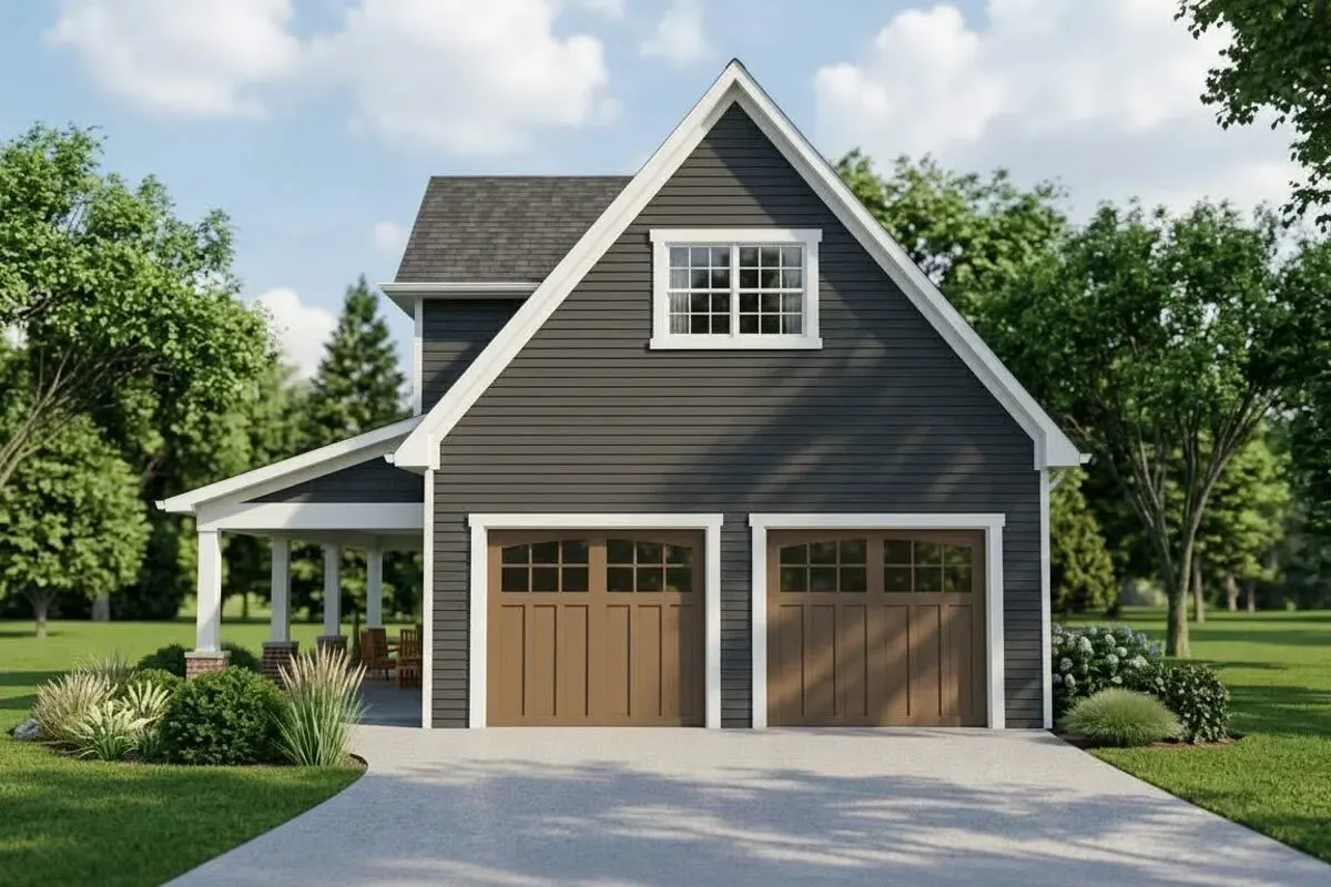 Detached Craftsman Garage with Covered Porch