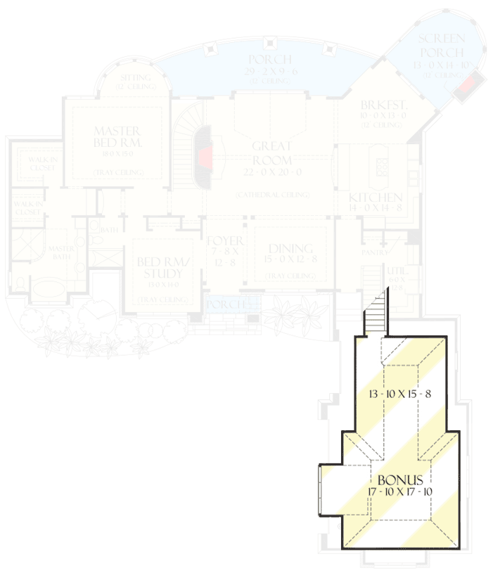 Plan 444025GDN: European-style Estate House Home Plan with Cathedral Ceiling on a Walkout Basement - Floor Plan - 2nd Floor - European