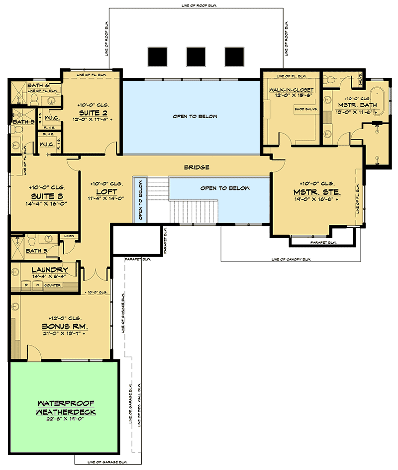 Plan 666130RAF: Spacious Modern House Plan for Sloping Lot - Floor Plan - Upper Level - Contemporary, Modern, Northwest