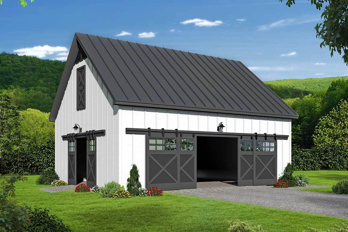 Barn-like Outbuilding with Loft Above - 68899VR | Architectural Designs ...