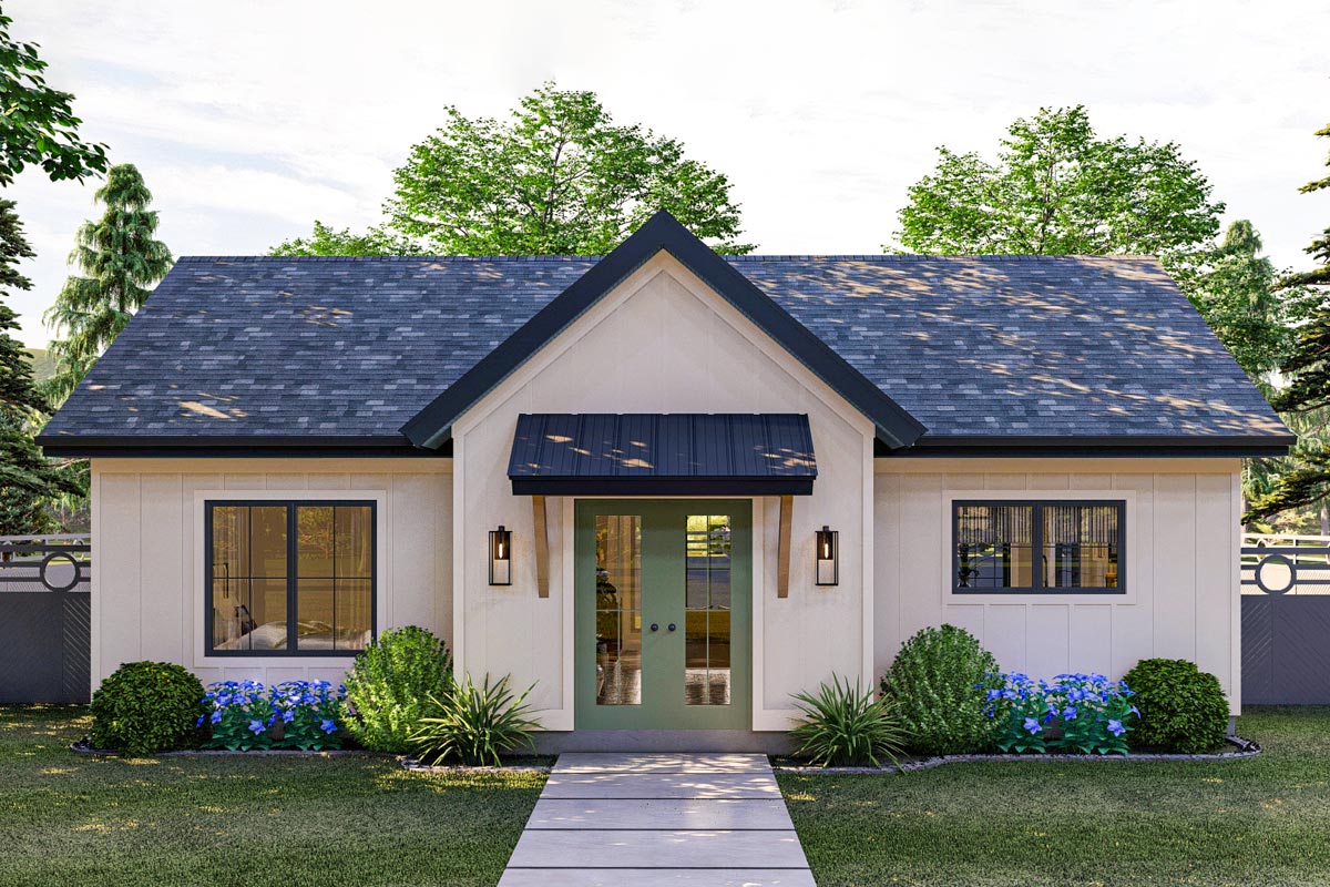 Plan 623069DJ — Modern Casita, 756 sq ft (Architectural Designs)