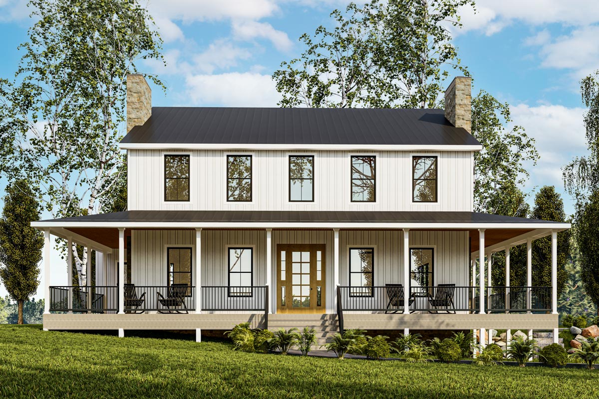 Plan 911014JVD: Master-Up Classic Farmhouse with Wrap Around Porch and ...