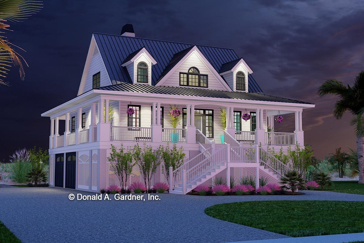 Low Country Home Plan with 6'-deep Wraparound Porch - 444258GDN ...