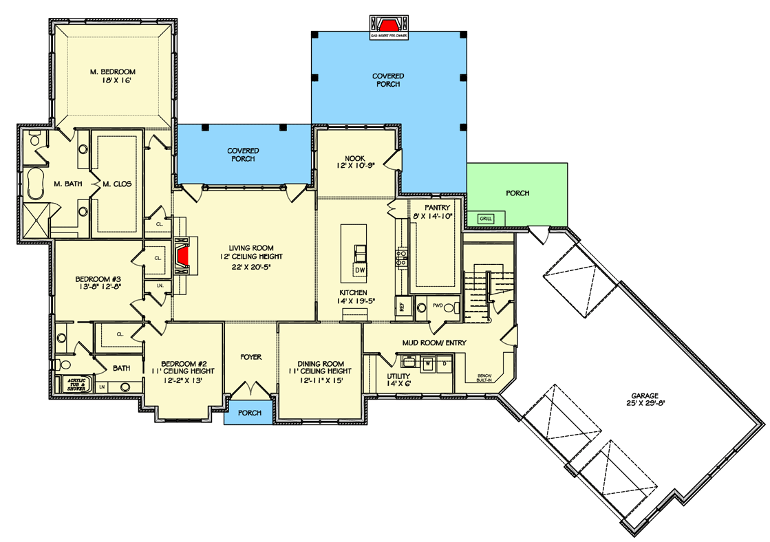Plan 77647FB: Exclusive French Country Home Plan with Large Walk-in Pantry - Floor Plan - Main Level - European, French Country