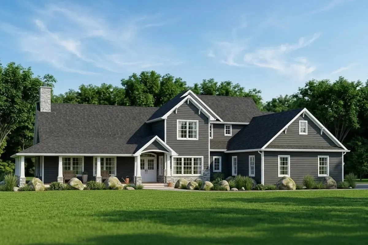 3-Bed Country Farmhouse with Main-level Master Bedroom