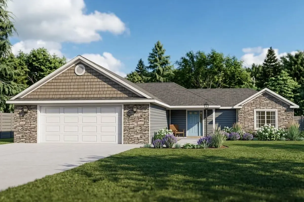 Traditional Ranch Home with Split-bed Layout