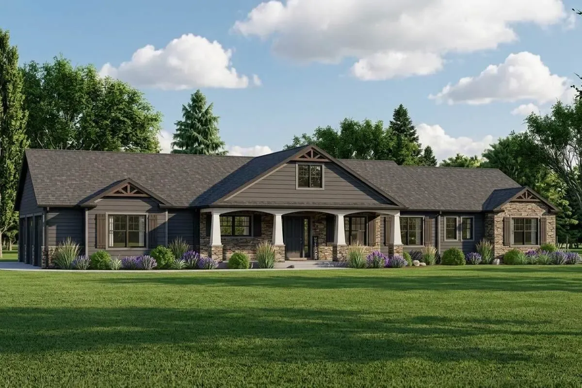 Country Ranch Plan with Optional Walkout Basement