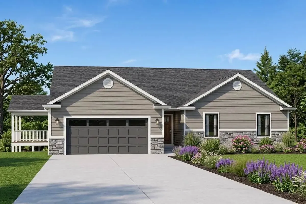 Mountain Ranch Plan with Optional Walkout Basement