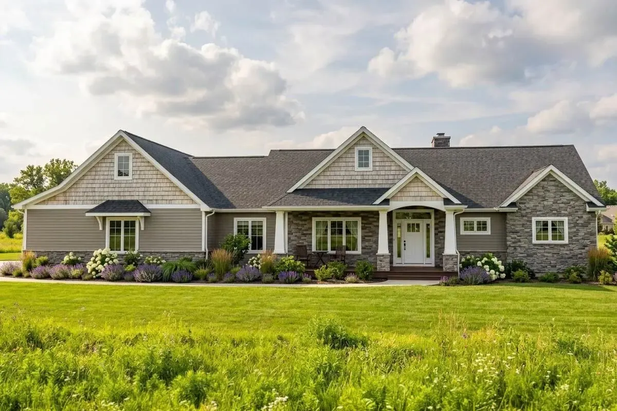 3-Bed Craftsman Ranch Plan with Home Office and Versatile Bonus Room