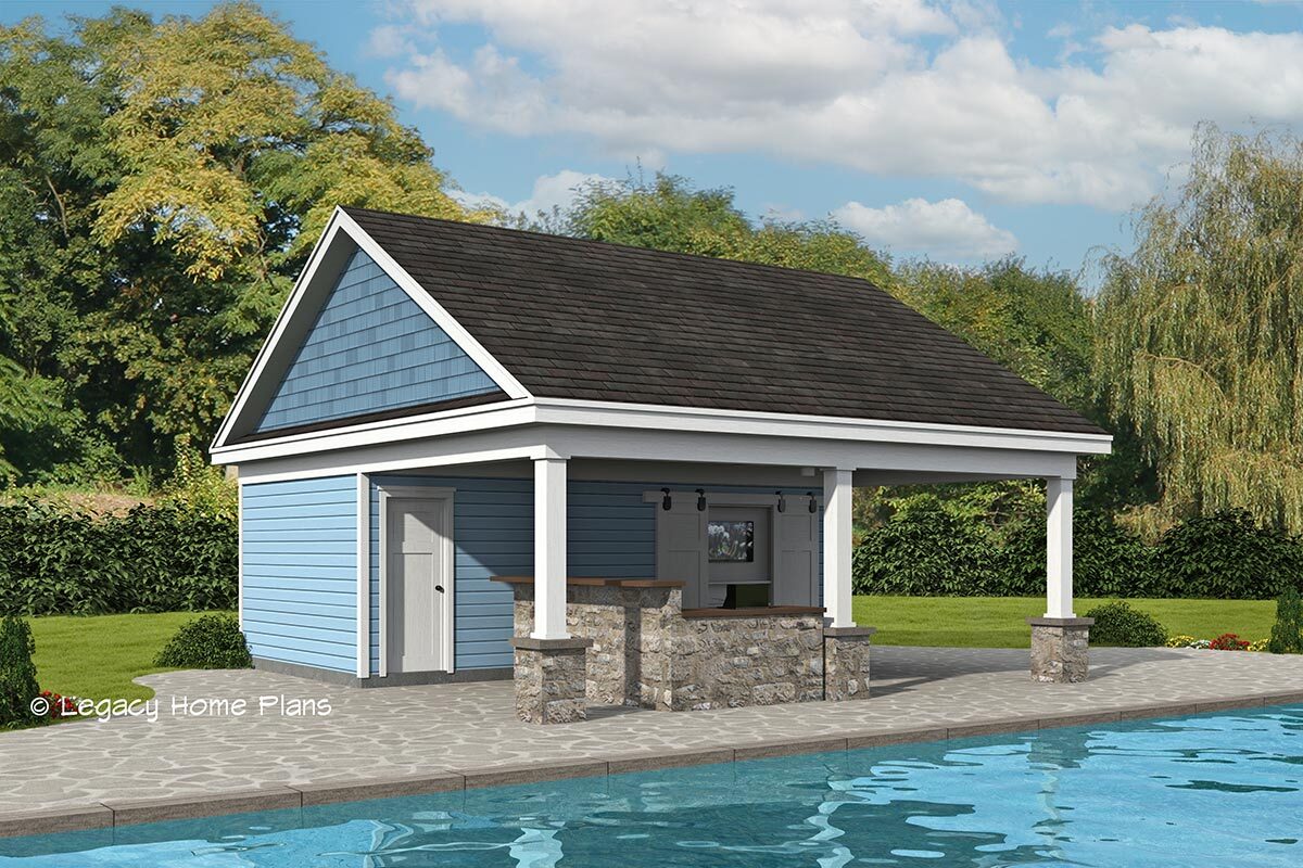 Poolhouse with Dedicated Storage Area and Separate Outdoor Entertaining ...