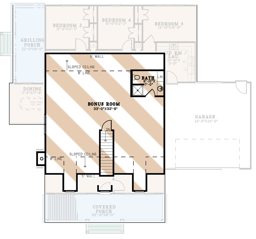 Plan 70757MK: Country Home Plan with 3 Dormers, 4 Bedrooms and a 2-Car Garage - 2119 Sq Ft - Floor Plan - Bonus Room - Country, Farmhouse, Modern Farmhouse