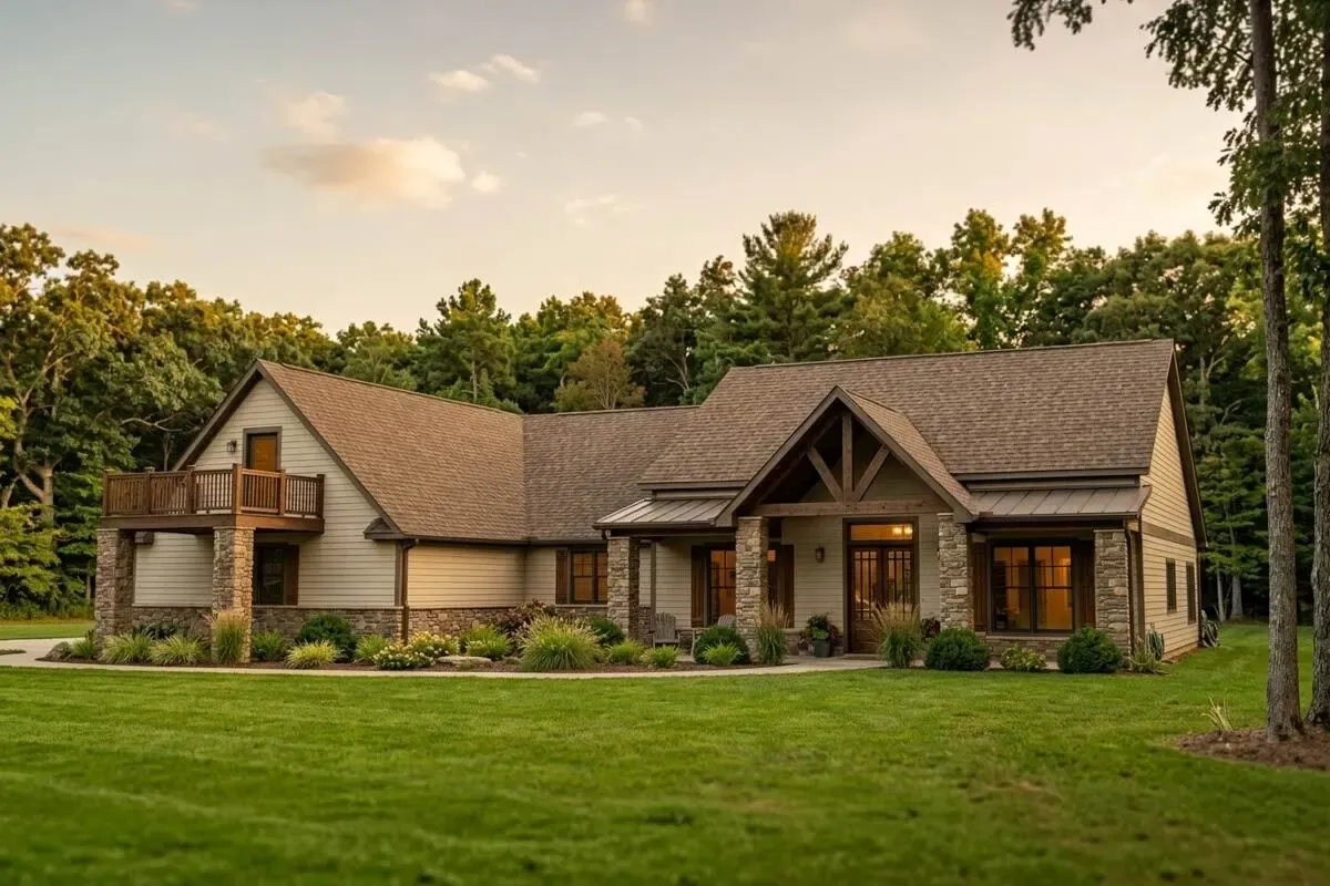Mountain Craftsman Plan with Bonus Room above Garage