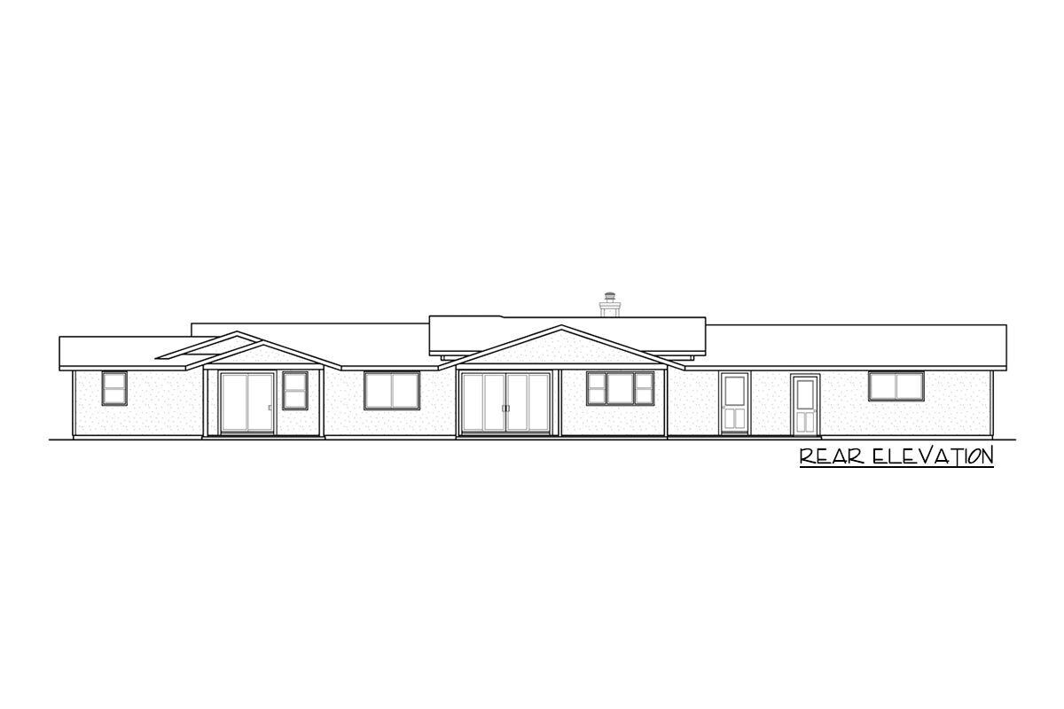 Modest One-story Southwestern Home Plan with 3 Clustered Bedrooms ...